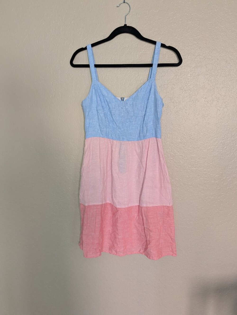CYNTHIA ROWLEY 100% Linen Colorblock Pastel Sun Dress - Size XS